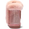 imageK KomForme Girls Snow Boots Warm Fur Lined Glitter Strap Winter Shoes Lightweight with HookandloopToddlerLittle KidsBig KidsPink