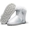 imageK KomForme Girls Snow Boots Warm Fur Lined Glitter Strap Winter Shoes Lightweight with HookandloopToddlerLittle KidsBig KidsSilver
