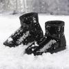 imageK KomForme Girls Winter Boots Sparkle Sequins Warm Snow Shoes Fur Lined Lightweight Comfy ToddlerLittle KidsBig KidsBlack