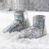 imageK KomForme Girls Winter Boots Sparkle Sequins Warm Snow Shoes Fur Lined Lightweight Comfy ToddlerLittle KidsBig KidsGrey Colorful