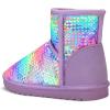 imageK KomForme Girls Winter Boots Sparkle Sequins Warm Snow Shoes Fur Lined Lightweight Comfy ToddlerLittle KidsBig KidsRainbow