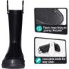 imageK KomForme Kids Girls ampamp Boys Rain Boots with Easyon Handles Waterproof OutdoorsBlack