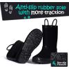 imageK KomForme Kids Girls ampamp Boys Rain Boots with Easyon Handles Waterproof OutdoorsBlack