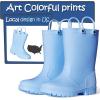 imageK KomForme Kids Girls ampamp Boys Rain Boots with Easyon Handles Waterproof OutdoorsBlue