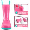 imageK KomForme Kids Girls ampamp Boys Rain Boots with Easyon Handles Waterproof OutdoorsHot Pink