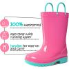imageK KomForme Kids Girls ampamp Boys Rain Boots with Easyon Handles Waterproof OutdoorsHot Pink