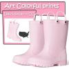 imageK KomForme Kids Girls ampamp Boys Rain Boots with Easyon Handles Waterproof OutdoorsLight Pink