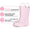 imageK KomForme Kids Girls ampamp Boys Rain Boots with Easyon Handles Waterproof OutdoorsLight Pink