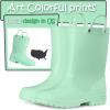 imageK KomForme Kids Girls ampamp Boys Rain Boots with Easyon Handles Waterproof OutdoorsLightg Green