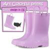 imageK KomForme Kids Girls ampamp Boys Rain Boots with Easyon Handles Waterproof OutdoorsLilac
