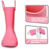imageK KomForme Kids Girls ampamp Boys Rain Boots with Easyon Handles Waterproof OutdoorsPink