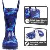 imageK KomForme Kids Rain Boots Waterproof Light up Boots with Easyon HandlesBlue Dinosaur