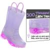 imageK KomForme Kids Rain Boots Waterproof Light up Boots with Easyon HandlesPurple Glitter