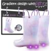 imageK KomForme Kids Rain Boots Waterproof Light up Boots with Easyon HandlesPurple Tie Dye