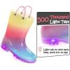 imageK KomForme Kids Rain Boots Waterproof Light up Boots with Easyon HandlesRainbow Glitter