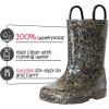 imageK KomForme Kids Rain Boots Waterproof Light up Boots with Easyon HandlesShiny Black
