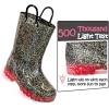 imageK KomForme Kids Rain Boots Waterproof Light up Boots with Easyon HandlesShiny Black