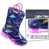 imageK KomForme Toddler Light Up Rain Boots Patterns and Glitter Rain Boots for Girls Boys with HandlesBlack dinosaur1