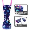 imageK KomForme Toddler Light Up Rain Boots Patterns and Glitter Rain Boots for Girls Boys with HandlesBlack dinosaur1
