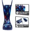 imageK KomForme Toddler Light Up Rain Boots Patterns and Glitter Rain Boots for Girls Boys with HandlesShark12