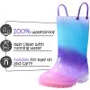imageK KomForme Toddler Light Up Rain Boots for Girls Boys Waterproof Rain Boots with Handles OutdoorsA1 Blue Purple Gradient