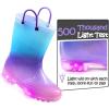 imageK KomForme Toddler Light Up Rain Boots for Girls Boys Waterproof Rain Boots with Handles OutdoorsA1 Blue Purple Gradient