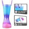 imageK KomForme Toddler Light Up Rain Boots for Girls Boys Waterproof Rain Boots with Handles OutdoorsA1 Blue Purple Gradient