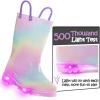 imageK KomForme Toddler Light Up Rain Boots for Girls Boys Waterproof Rain Boots with Handles OutdoorsAurora Gradient