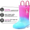 imageK KomForme Toddler Light Up Rain Boots for Girls Boys Waterproof Rain Boots with Handles OutdoorsBlue Pink Unicorn