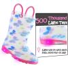 imageK KomForme Toddler Light Up Rain Boots for Girls Boys Waterproof Rain Boots with Handles OutdoorsButterfly