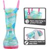 imageK KomForme Toddler Light Up Rain Boots for Girls Boys Waterproof Rain Boots with Handles OutdoorsGarden Flower