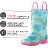 imageK KomForme Toddler Light Up Rain Boots for Girls Boys Waterproof Rain Boots with Handles OutdoorsGarden Flower