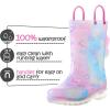 imageK KomForme Toddler Light Up Rain Boots for Girls Boys Waterproof Rain Boots with Handles OutdoorsGradient Unicorn