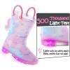 imageK KomForme Toddler Light Up Rain Boots for Girls Boys Waterproof Rain Boots with Handles OutdoorsGradient Unicorn