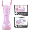 imageK KomForme Toddler Light Up Rain Boots for Girls Boys Waterproof Rain Boots with Handles OutdoorsGradient Unicorn