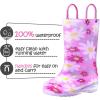 imageK KomForme Toddler Light Up Rain Boots for Girls Boys Waterproof Rain Boots with Handles OutdoorsPurple Flower