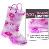 imageK KomForme Toddler Light Up Rain Boots for Girls Boys Waterproof Rain Boots with Handles OutdoorsPurple Flower