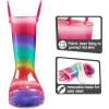 imageK KomForme Toddler Light Up Rain Boots for Girls Boys Waterproof Rain Boots with Handles OutdoorsShimmer Rainbow