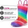 imageK KomForme Toddler Light Up Rain Boots for Girls Boys Waterproof Rain Boots with Handles OutdoorsShimmer Rainbow