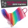 imageK KomForme Toddler Light Up Rain Boots for Girls Boys Waterproof Rain Boots with Handles OutdoorsShimmer Rainbow