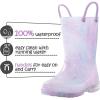 imageK KomForme Toddler Light Up Rain Boots for Girls Boys Waterproof Rain Boots with Handles OutdoorsStarry Sky Gradient