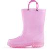 imageK KomForme Girls Rain BootsKids Glitter Waterproof Boots with Easyon HandlesPink