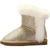 imageK KomForme Girls Snow Boots Warm Fur Lined Glitter Strap Winter Shoes Lightweight with HookandloopToddlerLittle KidsBig KidsNew Golden