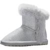 imageK KomForme Girls Snow Boots Warm Fur Lined Glitter Strap Winter Shoes Lightweight with HookandloopToddlerLittle KidsBig KidsSilver