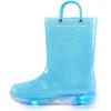 imageK KomForme Kids Rain Boots Waterproof Light up Boots with Easyon HandlesBlue Glitter