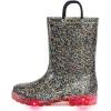 imageK KomForme Kids Rain Boots Waterproof Light up Boots with Easyon HandlesShiny Black