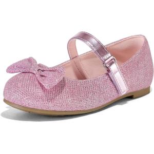 imageK KomForme Girls Ballet Flats NonSlip Soft Mary Jane Walking Party Dress Shoes for ToddlerLittle KidBig KidPink Glitter