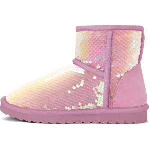 imageK KomForme Girls Winter Boots Sparkle Sequins Warm Snow Shoes Fur Lined Lightweight Comfy ToddlerLittle KidsBig KidsPink