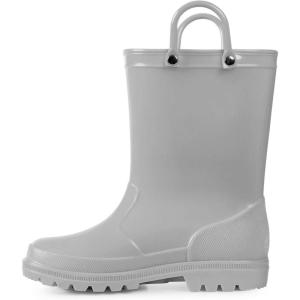 imageK KomForme Kids Girls ampamp Boys Rain Boots with Easyon Handles Waterproof OutdoorsGrey