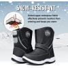 imageK KomForme Boys Girls Snow Boots Waterproof Winter Outdoor BootsToddlerLittle KidBig KidBlack